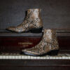 Libertine - Tan Snakeskin Leather Harness Boots