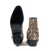 Libertine - Tan Snakeskin Leather Harness Boots