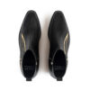 Lightning - Black and Gold Leather Lightning Bolt Boots