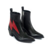 Lightning - Black and Red Leather Lightning Bolt Boots