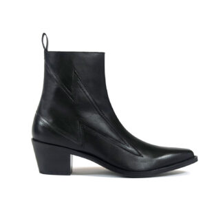 Lightning - Black Leather Lightning Bolt Boots