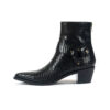 Libertine - Black Snakeskin Leather Harness Boots