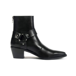 Libertine - Black Leather Harness Boots