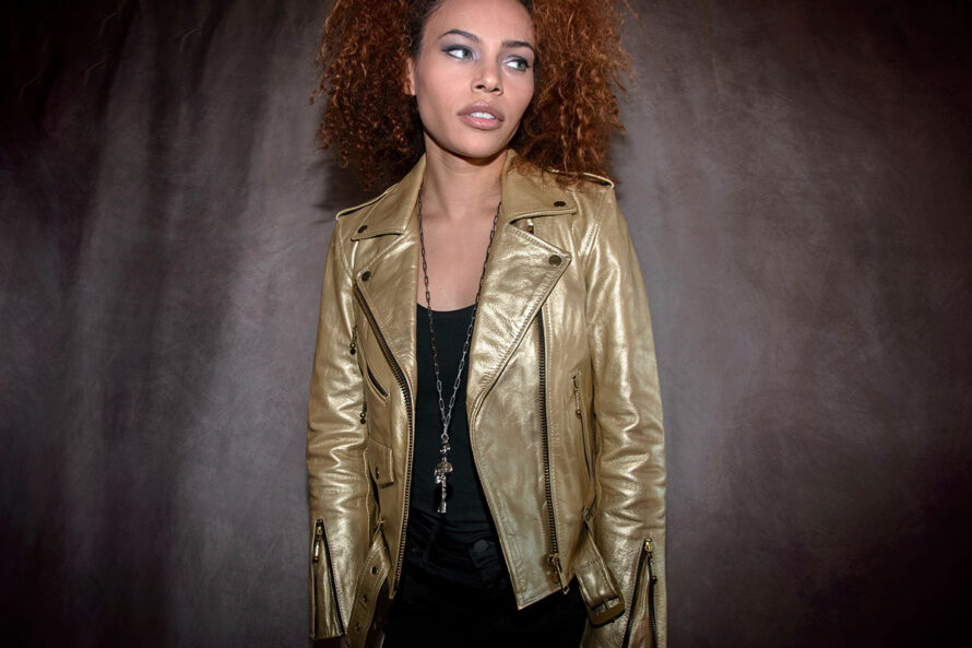Commando – Gold Leather Jacket – Modern Fit