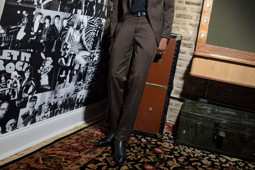 Montrose – Brown Pinstripe – Slim Fit Pants