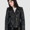 Commando - Black and Gold Leather Jacket