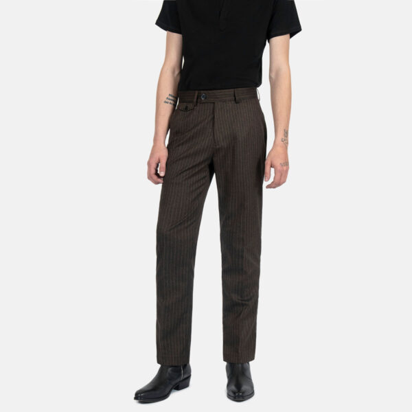 Montrose - Brown Pinstriped - Slim Fit Pants
