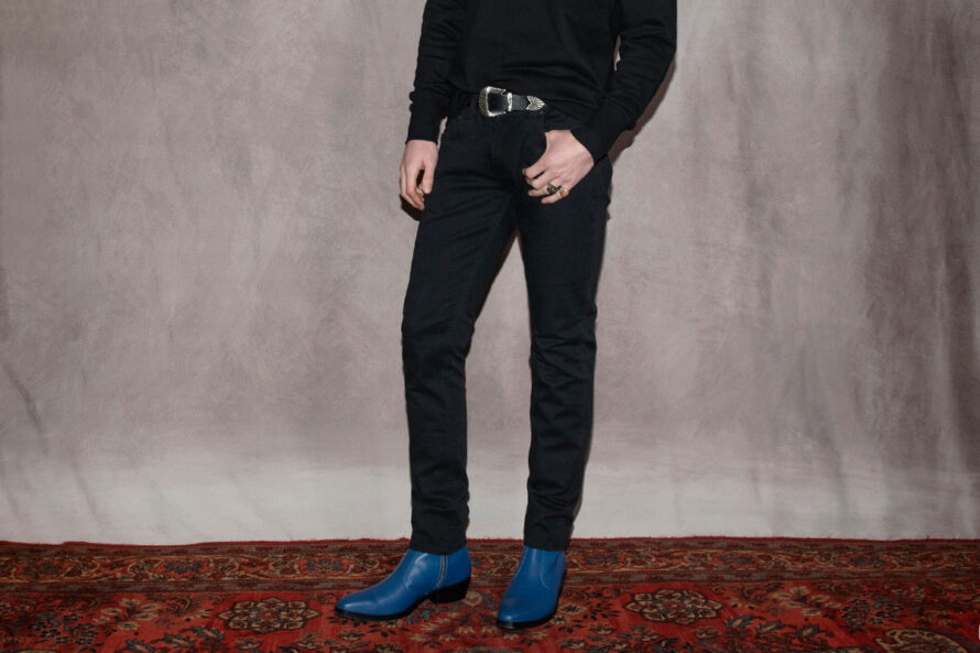 Richards – Blue Leather Zip Boots