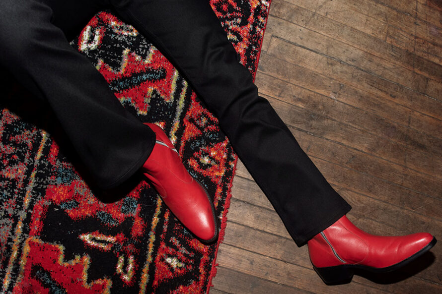 Richards - Red Leather Zip Boots | Straight To Hell