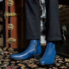 Richards - Blue Leather Zip Boots
