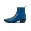 Richards - Blue Leather Zip Boots