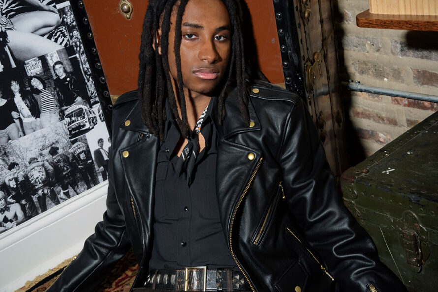 Commando – Black and Gold Leather Jacket – Modern Fit