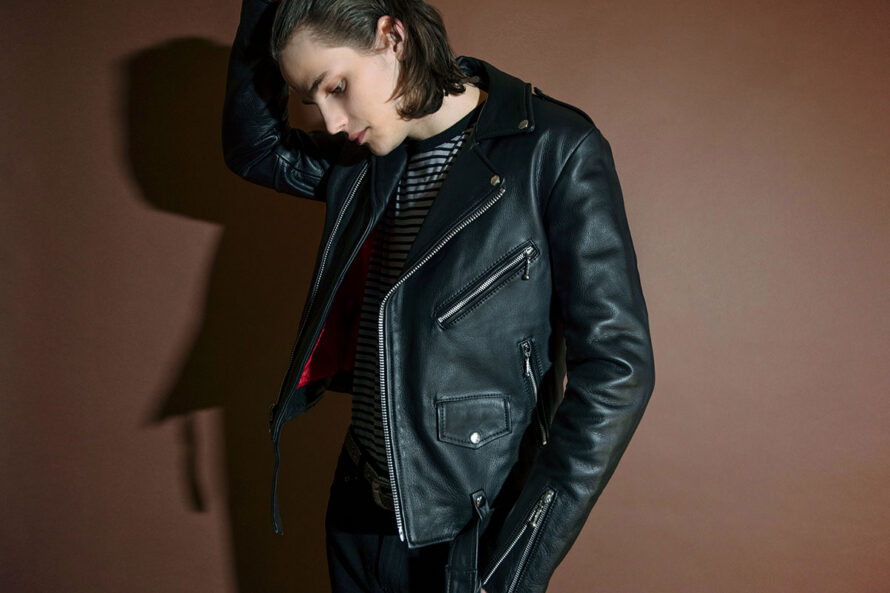 Commando – Black and Silver Leather Jacket – Red Lining