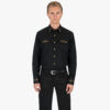 Brux – Studded Shirt (Men) The Brux features brass and gem studs along the collar, chest pockets, cuffs, and back.