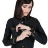 Brux – Studded Shirt (Women) The Brux features brass and gem studs along the collar, chest pockets, cuffs, and back.