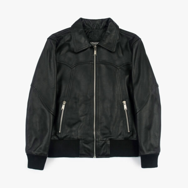 The Carolina is a western influenced leather jacket with durable elastic cuffs and waistband. It features symmetrical styling details and wide zippers.
