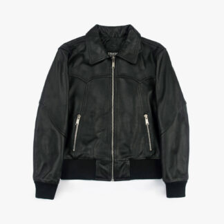 The Carolina is a western influenced leather jacket with durable elastic cuffs and waistband. It features symmetrical styling details and wide zippers.