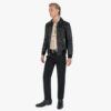 The Carolina is a western influenced leather jacket with durable elastic cuffs and waistband. It features symmetrical styling details and wide zippers.
