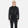 The Carolina is a western influenced leather jacket with durable elastic cuffs and waistband. It features symmetrical styling details and wide zippers.