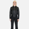 The Carolina is a western influenced leather jacket with durable elastic cuffs and waistband. It features symmetrical styling details and wide zippers.