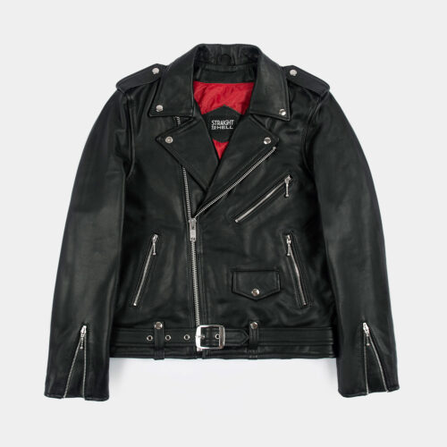 Commando - Black and Silver Leather Jacket - Modern Fit | Straight To Hell