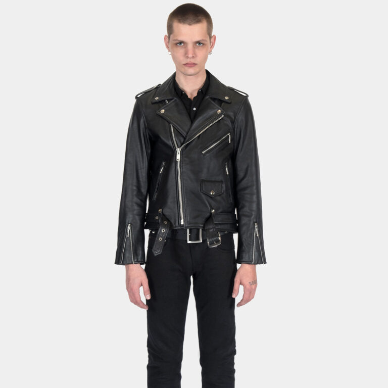 Commando - Black and Silver Leather Jacket - Modern Fit | Straight To Hell
