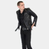 The Commando is our most traditional and recognizable leather jacket, now made in black leather, wide silver zippers, and redesigned removable belt.