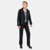 The Commando is our most traditional and recognizable leather jacket, available in cotton twill. It features silver ball pull zippers.