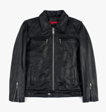 The Idol leather jacket offers clean lines and classic style. It features a traditional collar, duel chest zipper pockets, and vertical zipper closure.
