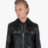 The Idol leather jacket offers clean lines and classic style. It features a traditional collar, duel chest zipper pockets, and vertical zipper closure.