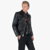 The Idol leather jacket offers clean lines and classic style. It features a traditional collar, duel chest zipper pockets, and vertical zipper closure.