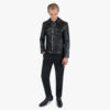 The Idol leather jacket offers clean lines and classic style. It features a traditional collar, duel chest zipper pockets, and vertical zipper closure.