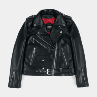 Vegan Commando - Black and Silver Faux Leather Jacket - New Modern Fit