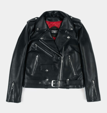 Vegan Commando - Black and Silver Faux Leather Jacket - New Modern Fit