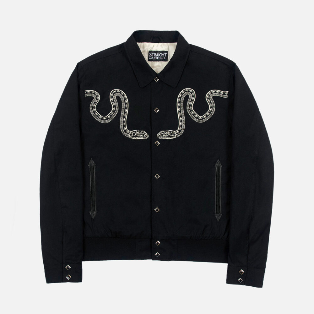 Setting Son - Embroidered Snake Gabardine Jacket | Straight To Hell