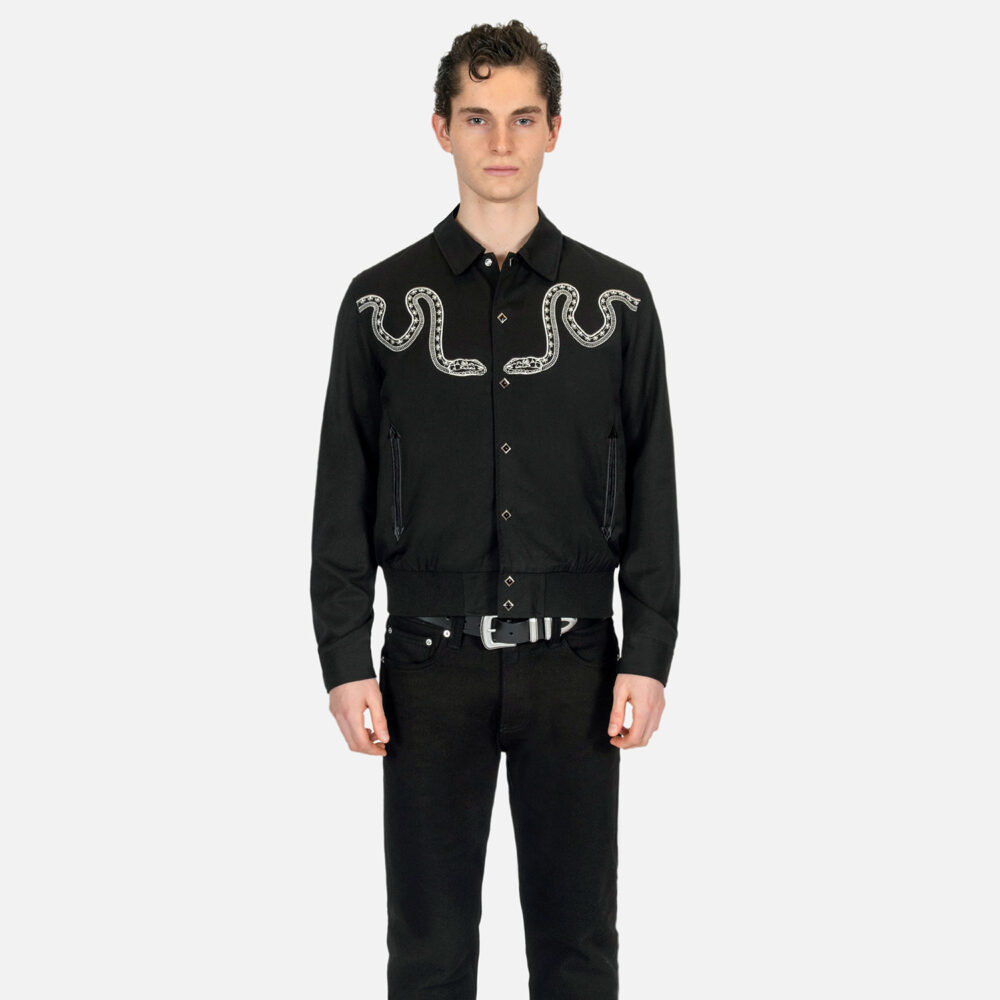Setting Son - Embroidered Snake Gabardine Jacket | Straight To Hell
