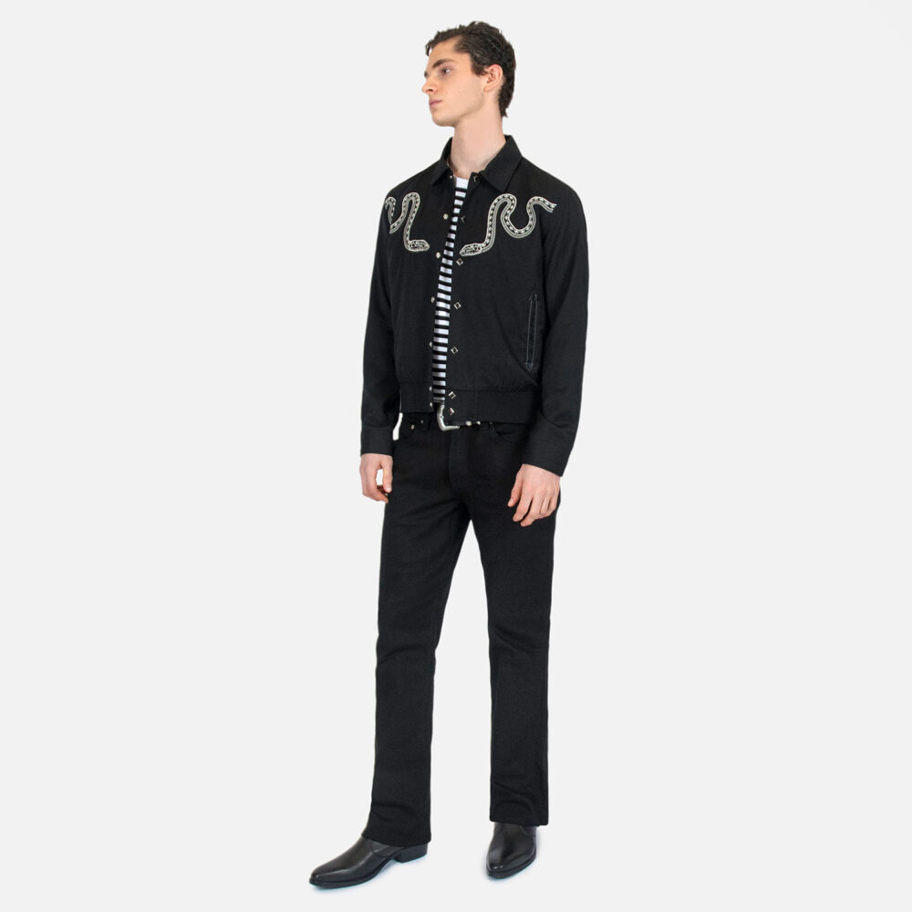 Setting Son - Embroidered Snake Gabardine Jacket | Straight To Hell