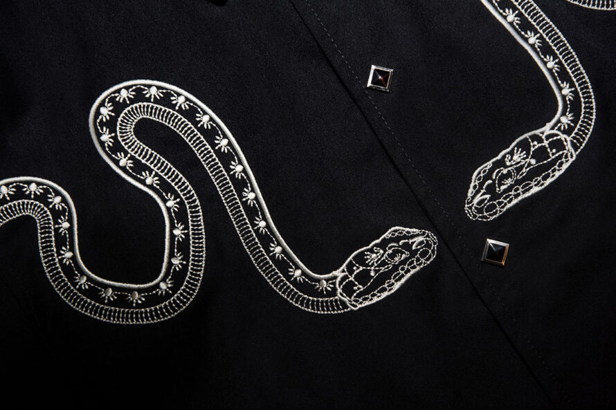 Setting Son – Embroidered Snake Gabardine Jacket