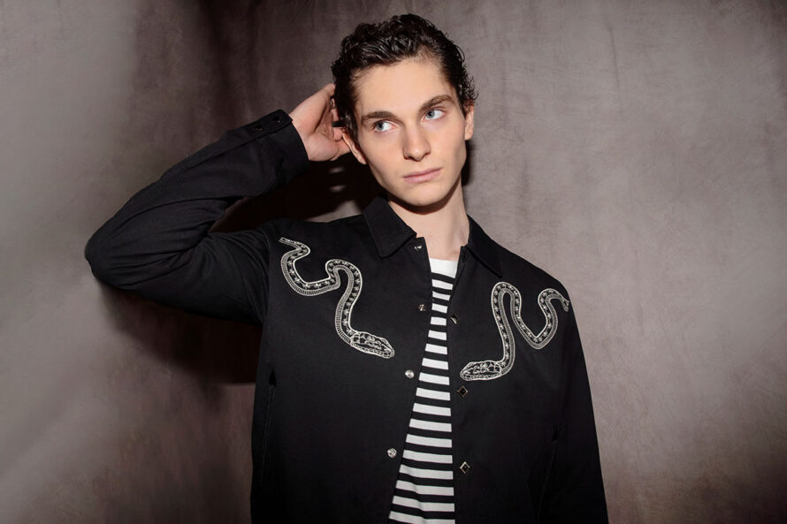 Setting Son – Embroidered Snake Gabardine Jacket