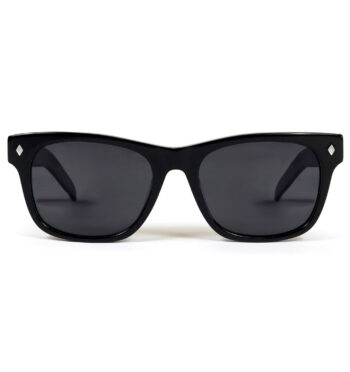 A classic sunglasses shape. Slightly retro, always cool and timeless. Hand-crafted, black acetate frames with polarized lenses.