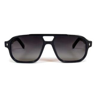 The Wild Dub are modern aviator sunglasses that stand out from the crowd. Hand-crafted, black acetate frames with polarized, gradient grey lenses.