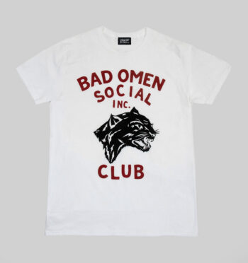 Join the Bad Omen Social Club. It’s not your fault. It’s just how life is. Short sleeve t-shirt made from soft cotton. Printed in Chicago. This is our Everyday fit.