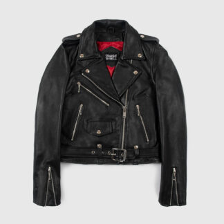 The Commando is our most traditional and recognizable leather jacket. The Commando Long features longer sleeves, ideal for tall women.