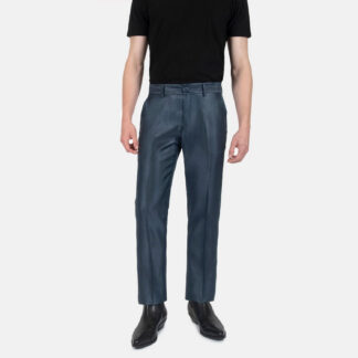 Slim fit tonic blue pants. Tailored from thigh to hem with room for comfort. Can be worn casually or as dress pants.