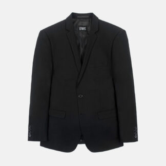 The Orleans is a black blazer featuring notched lapels and two button closure. It can be worn as a suit or worn casually with denim.