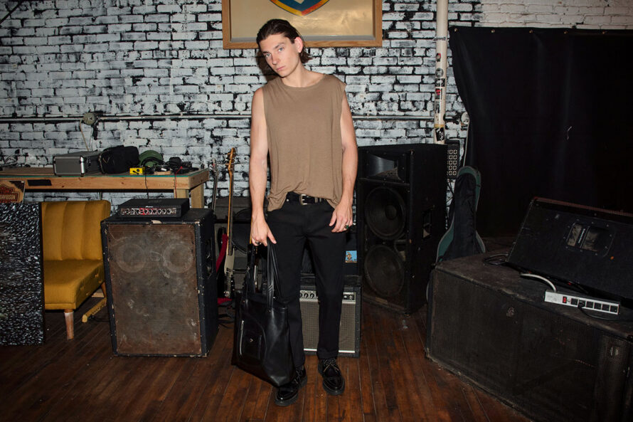 Wild Side – Brown Linen Tank Top with Raw Neck