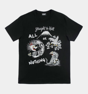 Iconic souvenir jacket artwork is reimagined as a bold, printed shirt. Short sleeve t-shirt made from soft cotton. Printed in-house in Chicago. This is our Everyday fit.