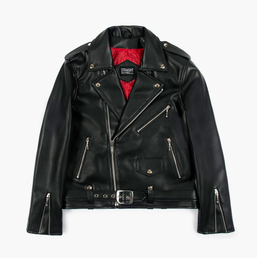 Vegan Commando - Black and Silver Faux Leather Jacket