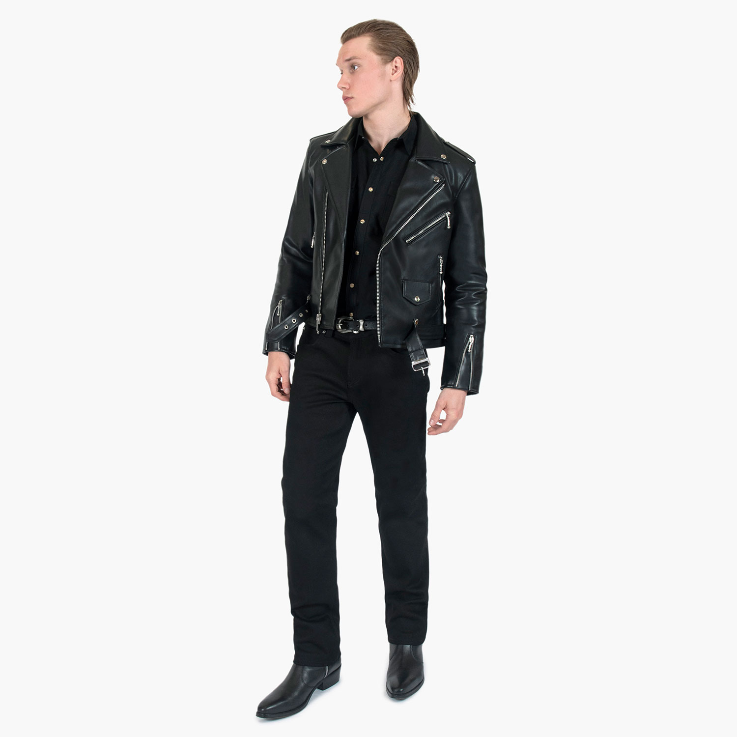 Vegan Commando - Black and Silver Faux Leather Jacket