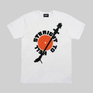 Music is part of Straight To Hell's DNA. This shirt is a tribute to the timeless culture of vinyl. Short sleeve t-shirt made from soft cotton. Printed in-house in Chicago.